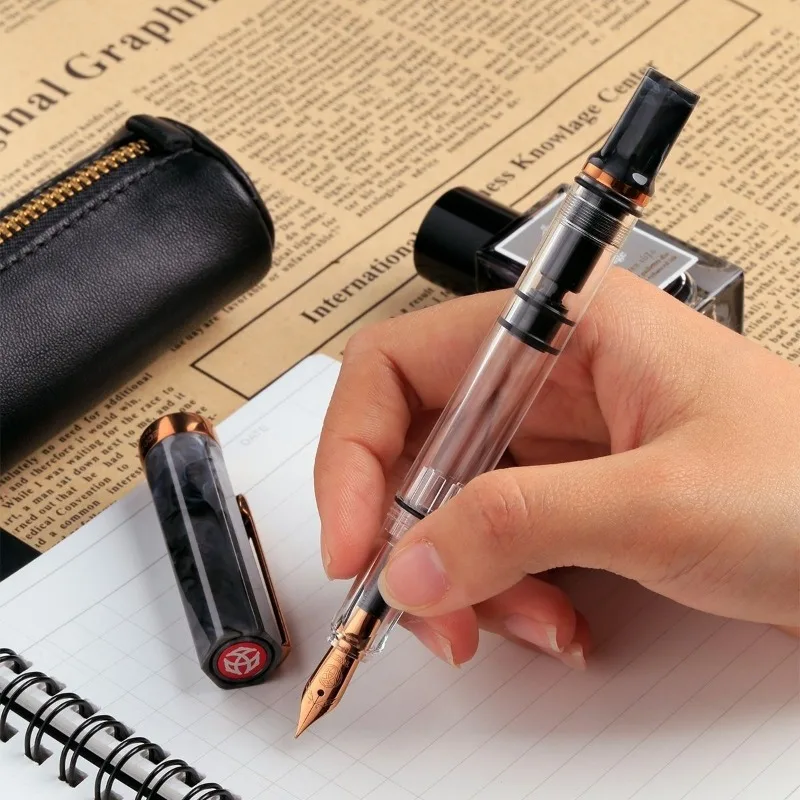 New Product TWSBI Fountain Pens Sanwentang Eco Marble Black Bronze Piston Ink Absorbing Pen Large Capacity Business Stationery