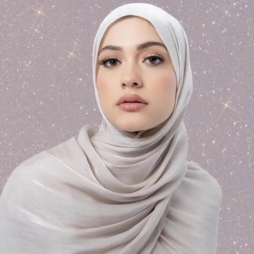 Lenço Hijab de seda de luxo premium para mulheres, xale dobra, turbante mulher muçulmana, foulard Islã, árabe Ramadan, moda