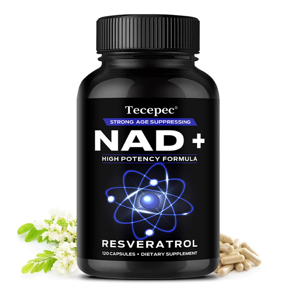 

Добавка NAD+ с реавертролом и запросином, здоровье сотовых клеток, энергией, функцией мозга и здоровым старением, без ГМО, 120 капсул