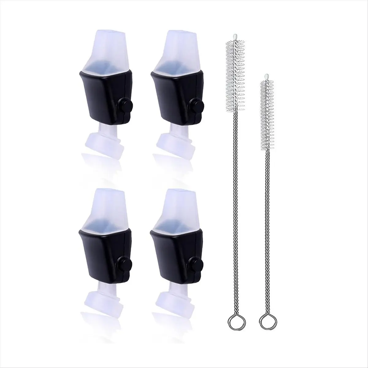 AT16 4 Pack Replacement Spout for Aubrey Kids Water Bottle with 2 Brush,Silicone Mouthpiece Replacement Parts