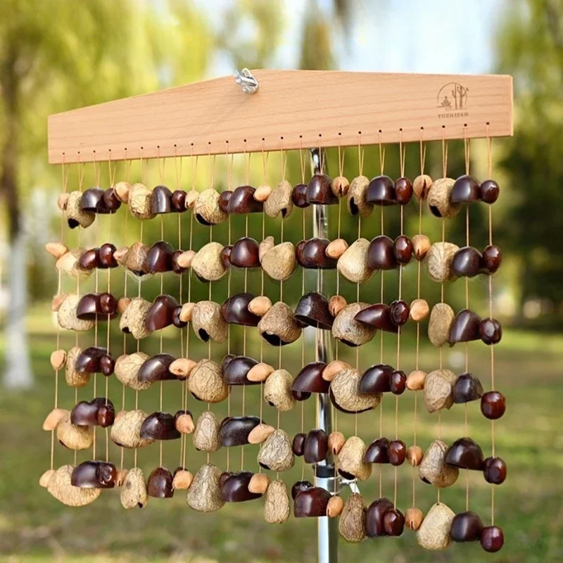 Pangi Nut Shell Sound Bundle Chacha Wind Chimes Outdoor Sound Healing Yoga Meditation Hand Bell Percussion Musical Instruments