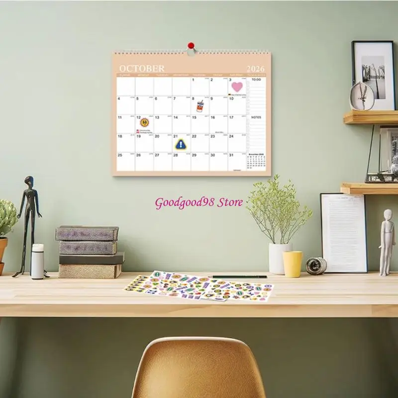 2026 Creative Calendar Thick Art Paper Printing Wall Hanging Design Simple Monthly Wall Decors Calendar