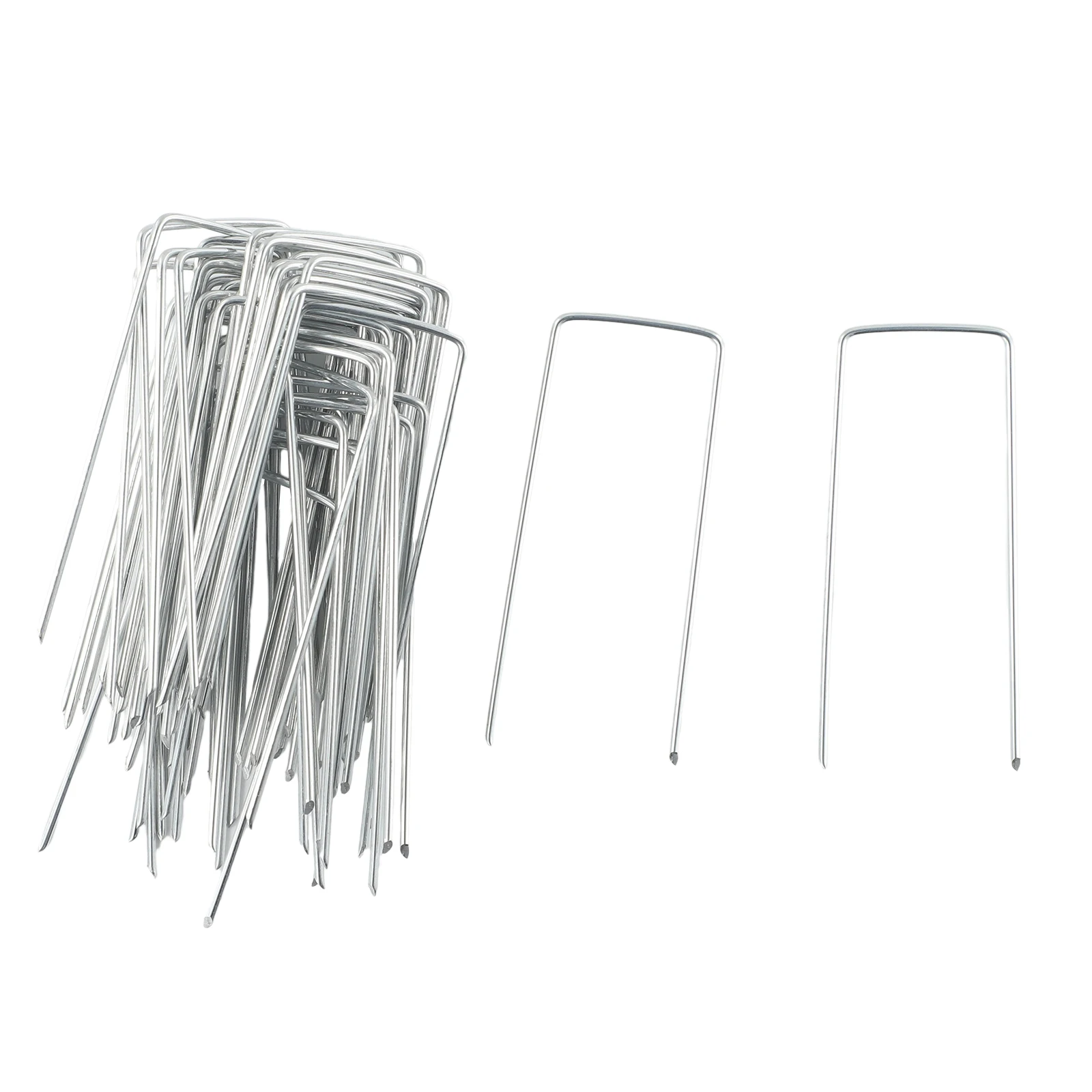 Set Anchor Pins Galvanized Steel Nail Parts Pins Tent Pegs U Shaped 10cm For Garden Greening 50pcs/set Camping