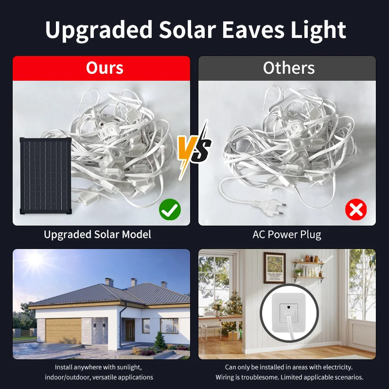 Picture 6: Smart Outdoor Eaves Light Supports Scheduled Stepless Dimming DlY Lighting Effects Christmas Lights For New year's Decorations