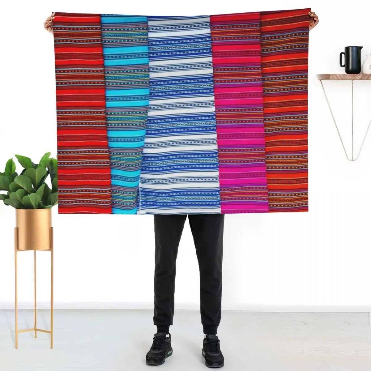 

Cretan hand woven fabrics Throw Blanket Spring Fall Cozy Throw Blanket for Couch