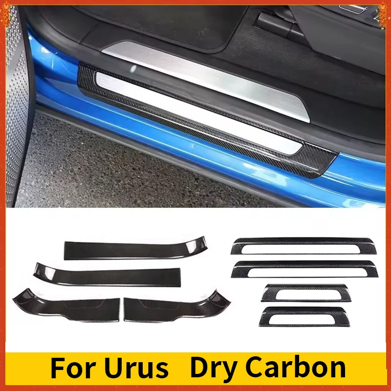 

For Lamborghini Urus Real Dry Carbon Fiber 2018-2023 Sill Strip Welcome Pedal Auto External Decoration Modification Accessories