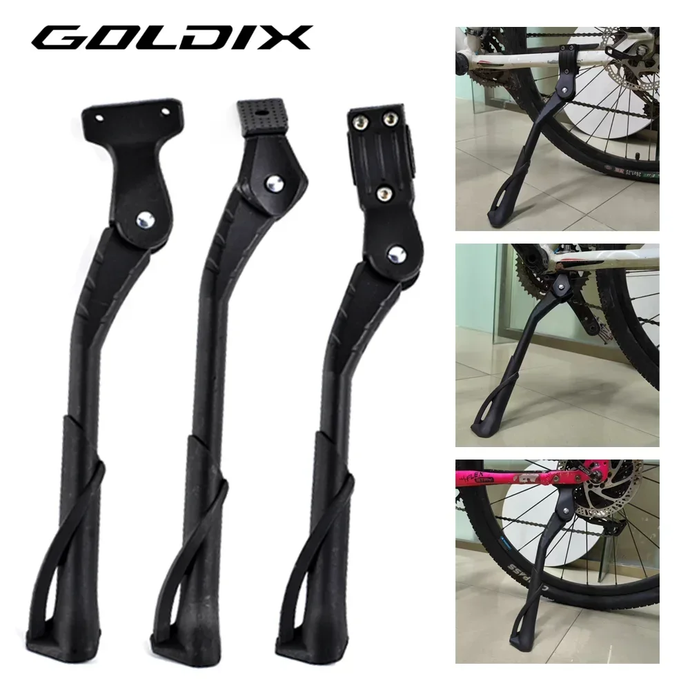 

GOLDIX Adjustable Bicycle Kickstand Aluminium Alloy MTB/Snow/Folding Bike/Electric Vehicle Bike Side Footrest 24/26/27.5/29 Inch