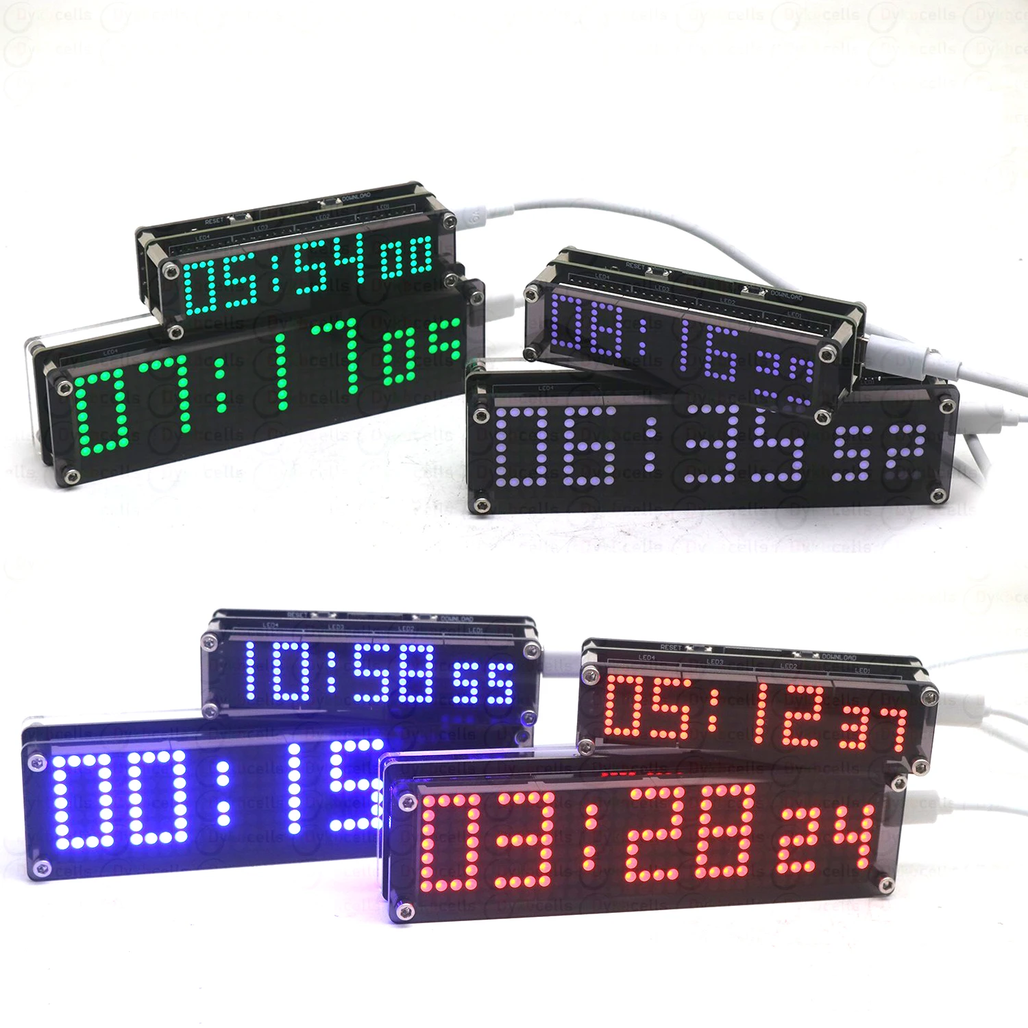ESP8266 WIFI Clock W Second Dot Matrix Clock Wireless Network Timing LED Digital Display TIME 12/24-hour Adjustable Brightness