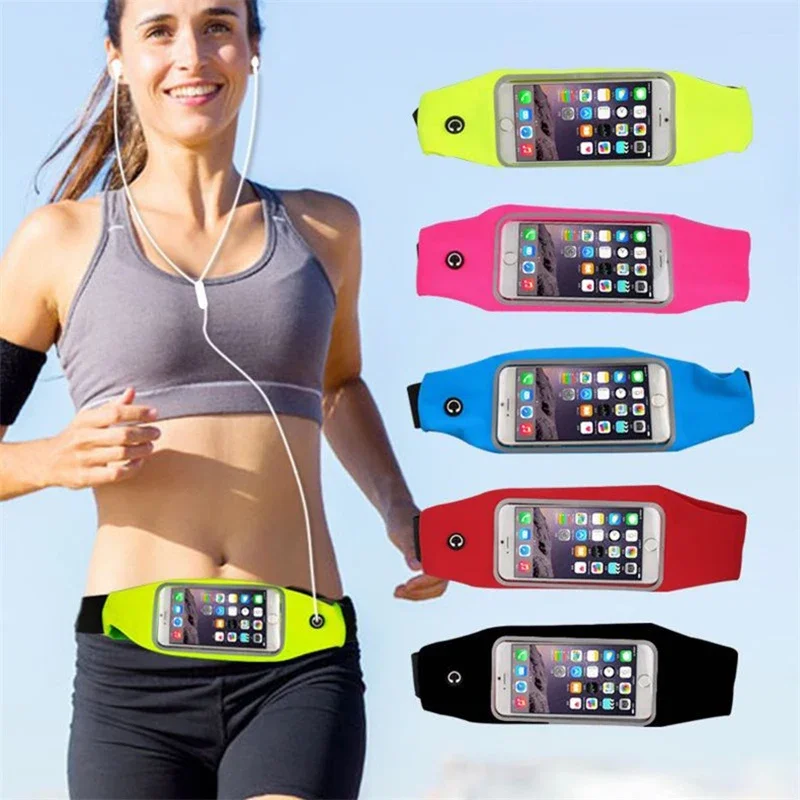 Outdoor Running Waist Bag Waterproof Mobile Phone Holder Belt Jogging Pack Bag Gym Fitness Touch Screen Bag Sport Accessories