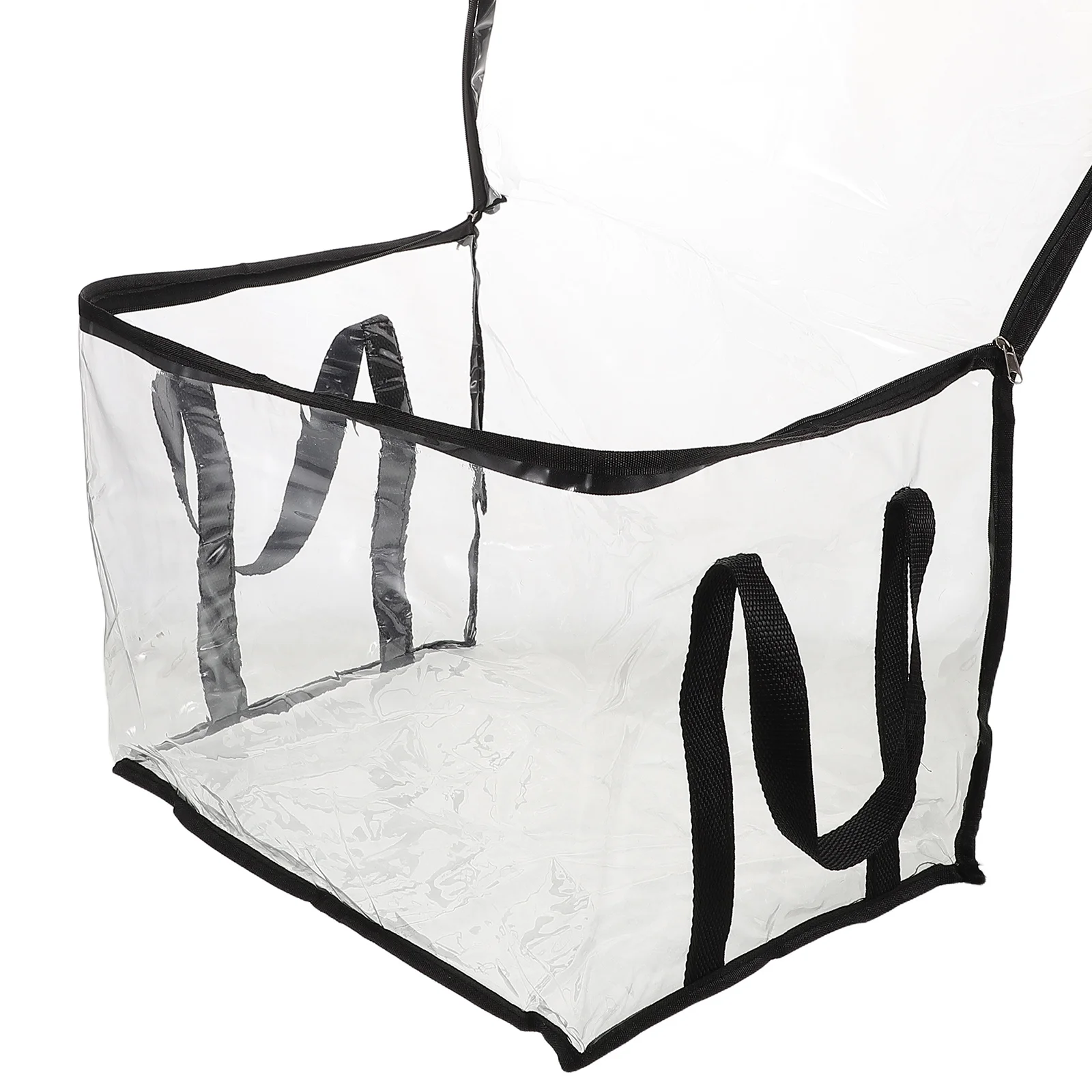 Collapsible Transparent Storage Box Large Capacity Book Cube Portable Clear Organizer Waterproof Document and Book Storage