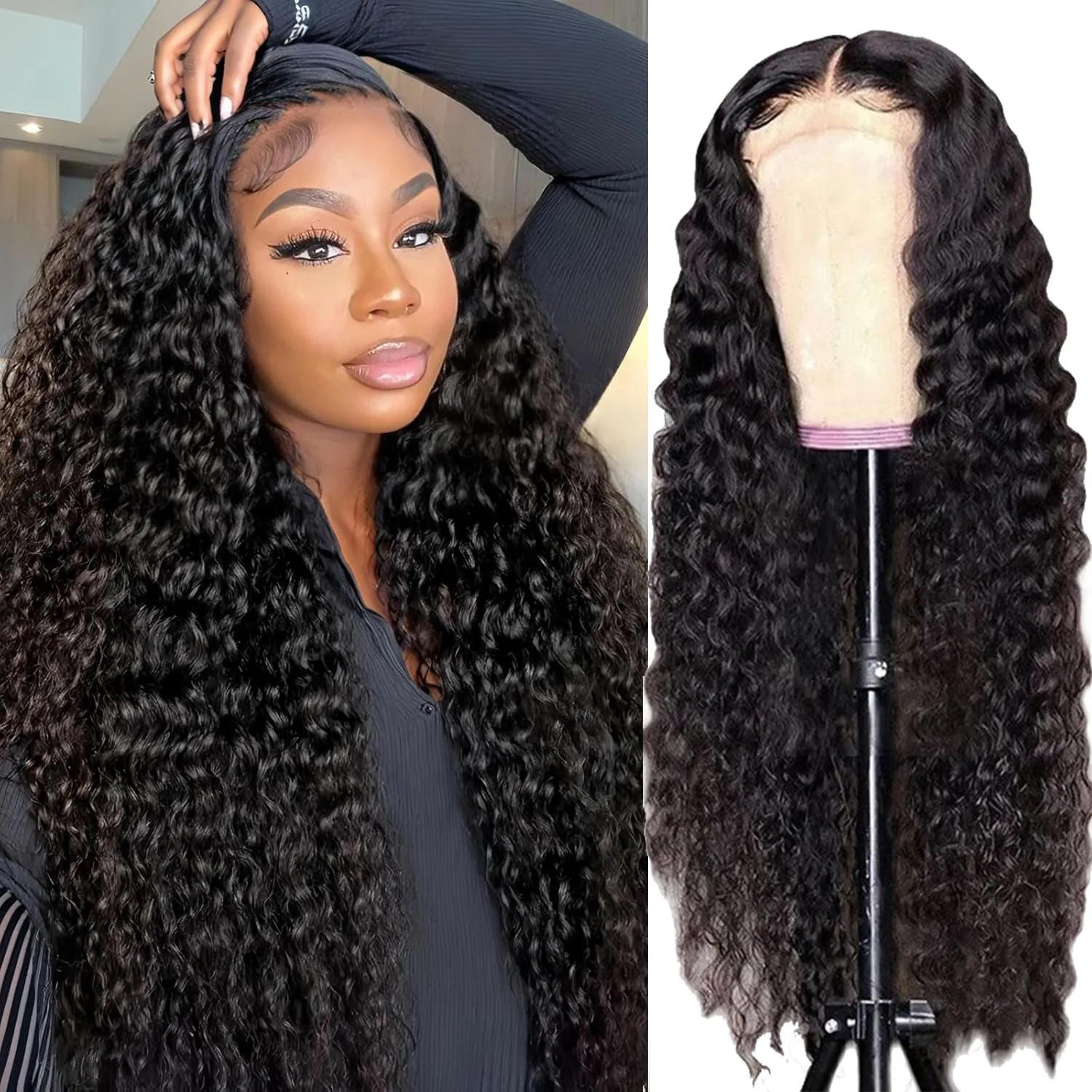 

40 Inch Curly Wigs Natural Hairline 13x6 13x4 360 Hd Lace Front Wig Hd Lace Wig Human Hair Water Wave Pre Plucked Wig For Women