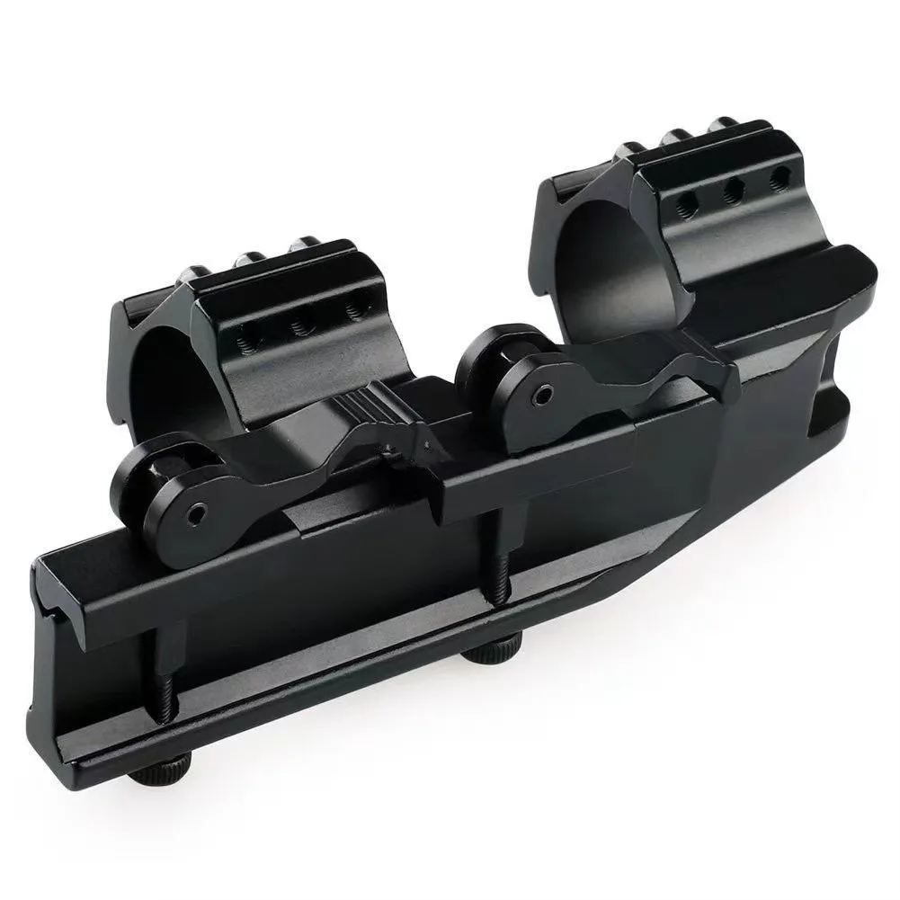 Metal HeavyDuty Dual  25.4mm / 30mm Quick CantiWeaver Scope Mount QD Hunting Holder For AR15 M4 M16 20mm Picatinny Weaver Rail