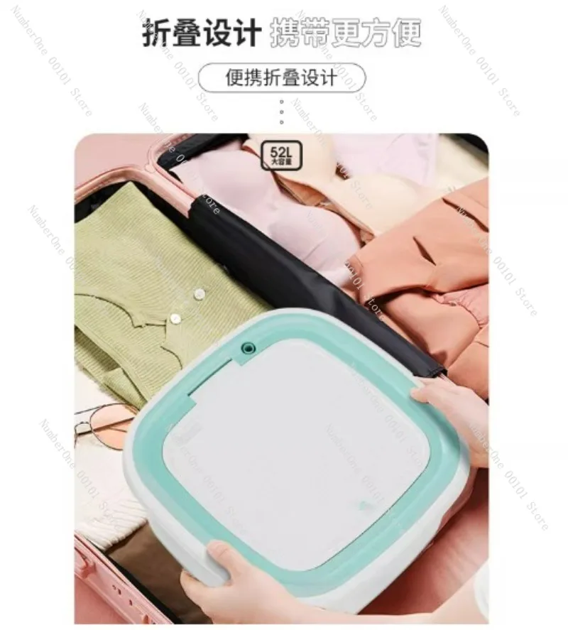 

52L Folding Washing Machine Cleaning and Dehydration Integrated Household Large-capacity Health Bacteriostatic Laundry