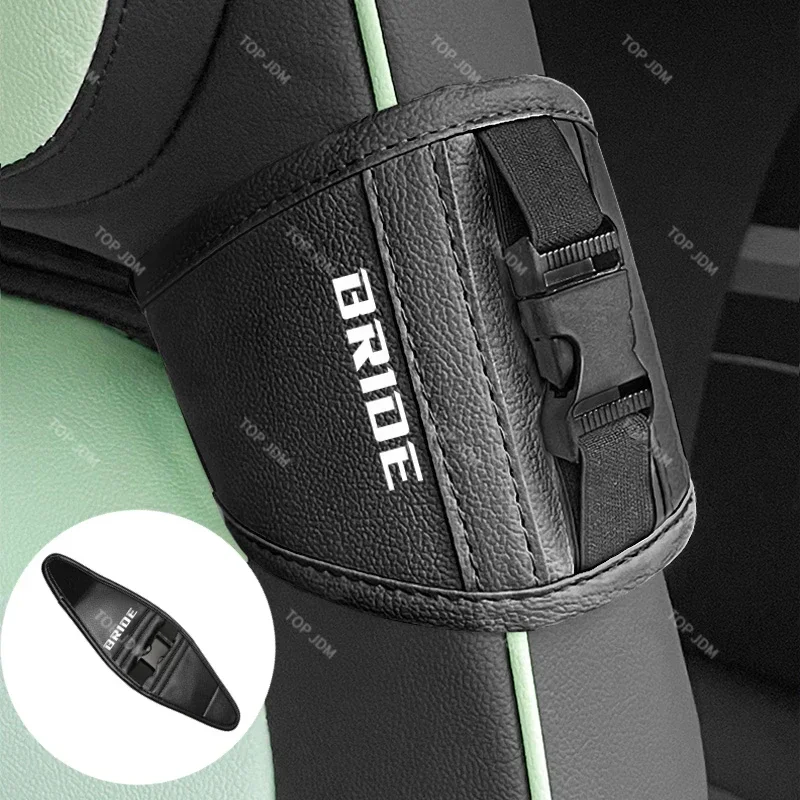 JDM PU Leather Racing Bucket Seat Belt Guide Holder Protector Genuine for BRIDE RECARO SPARCO OMP Racing Car Seat Belt Fixed