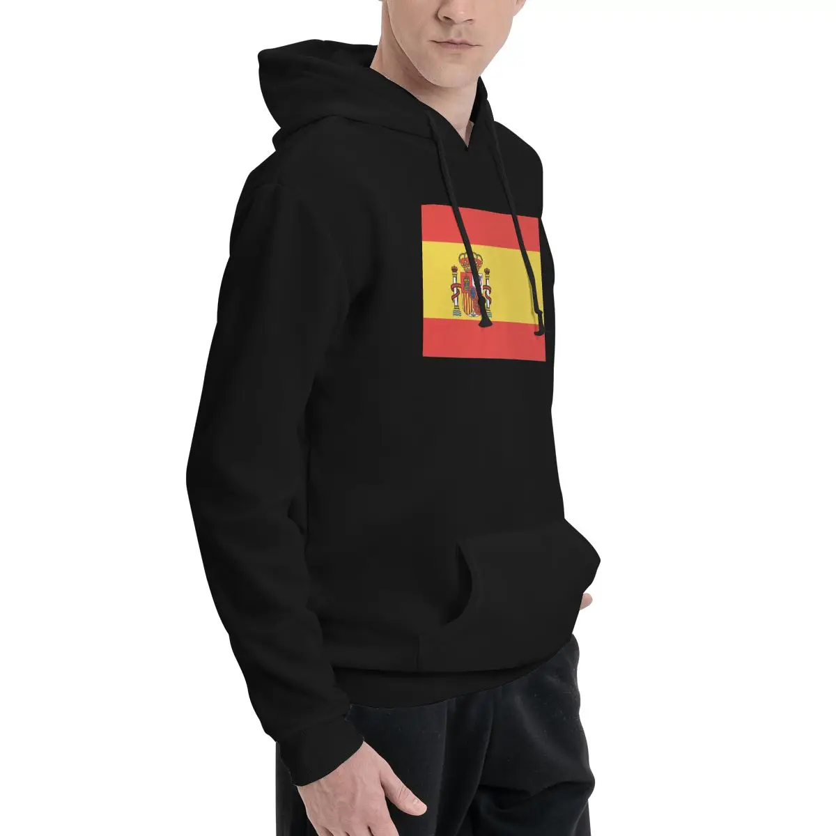 Sudadera con capucha de la bandera de España para hombre y mujer, suéter con cuello con cordón, camisa de manga larga