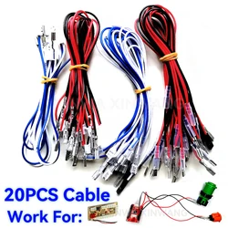 20PCS XH2.54 Or DuPont Cable 2 Pin 4.8mm 2.8mm Connector Wire For Zero Delay Arcade USB Board Happ Joystick SANWA Push Button