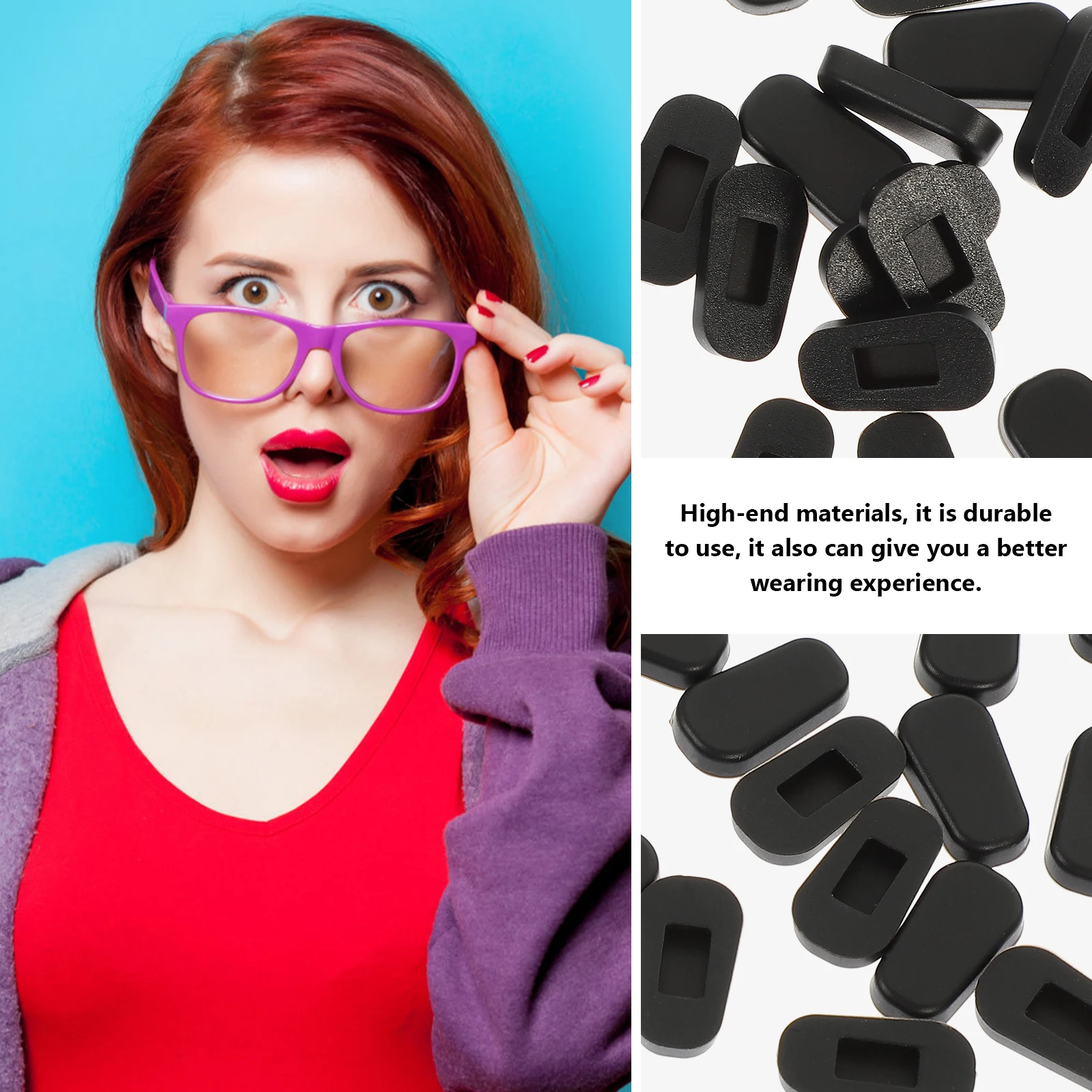 

12 Pairs Anti-slip Nose Bracket Silicone Eyeglass Pads Kits Glasses for Eyeglasses