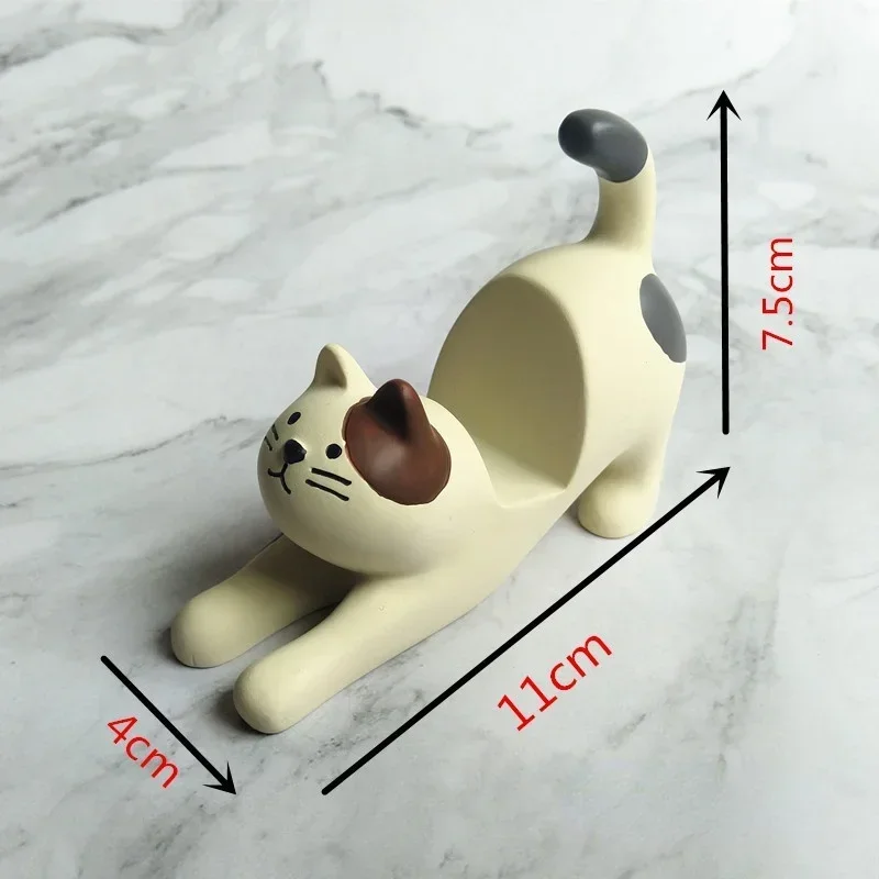 

Mini Portable Funny Lazy Bracket Cat Shape Resin Phone Holder Stretching Cat Desktop Stand Craft Desk Decorat Accessory