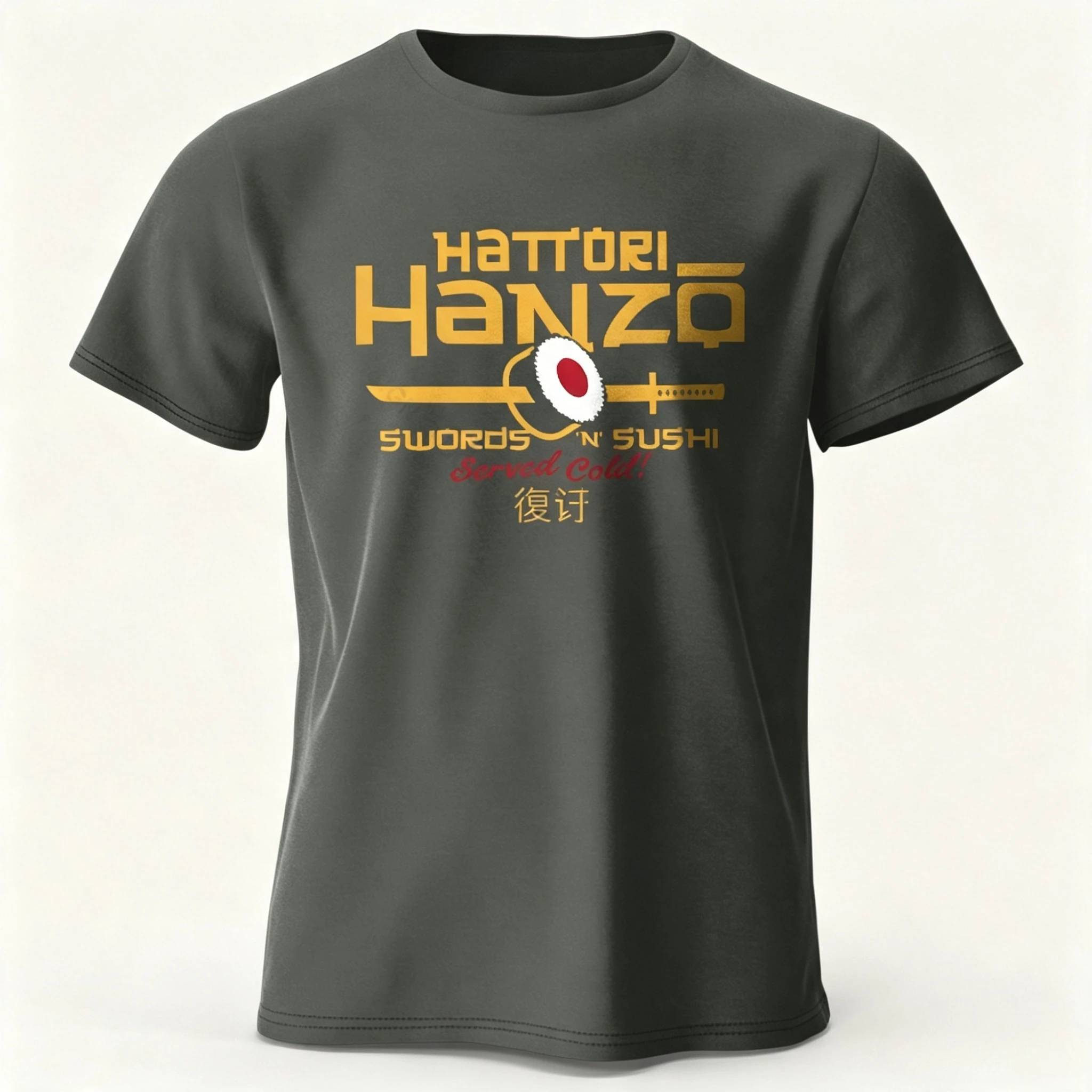 Hattori Hanzo Printed Men's T-Shirt Cotton Anime Fashion Graphic Tees for Men's and Women's Tops Streetwear Cultural Apparel