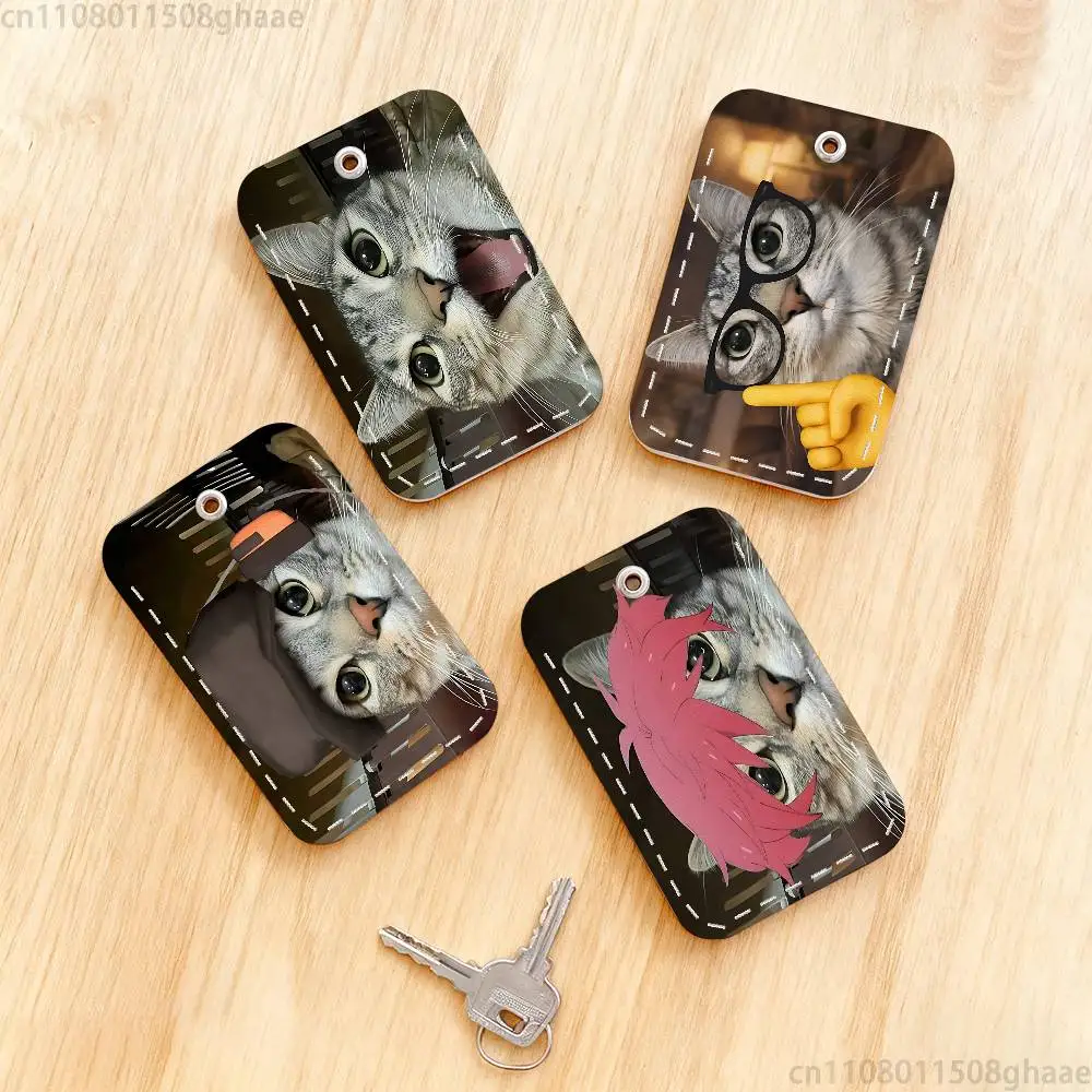 Zazu Cat Holder Keychain For Bank Business Work Card Holder Student Card Protective Case Bus Card