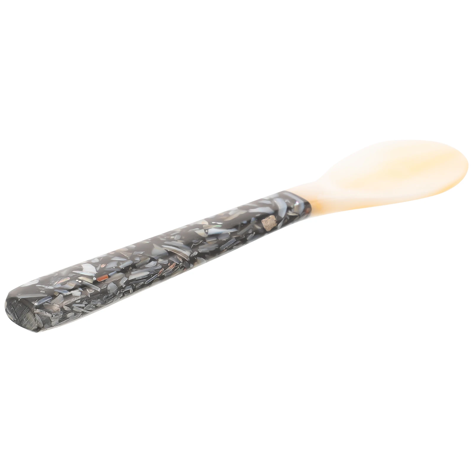 

Shell Spoon 12cm Black Floral Lightweight Safe Dessert Spoon Coffee Honey Ice Cream Cake Serving Kitchen Tableware