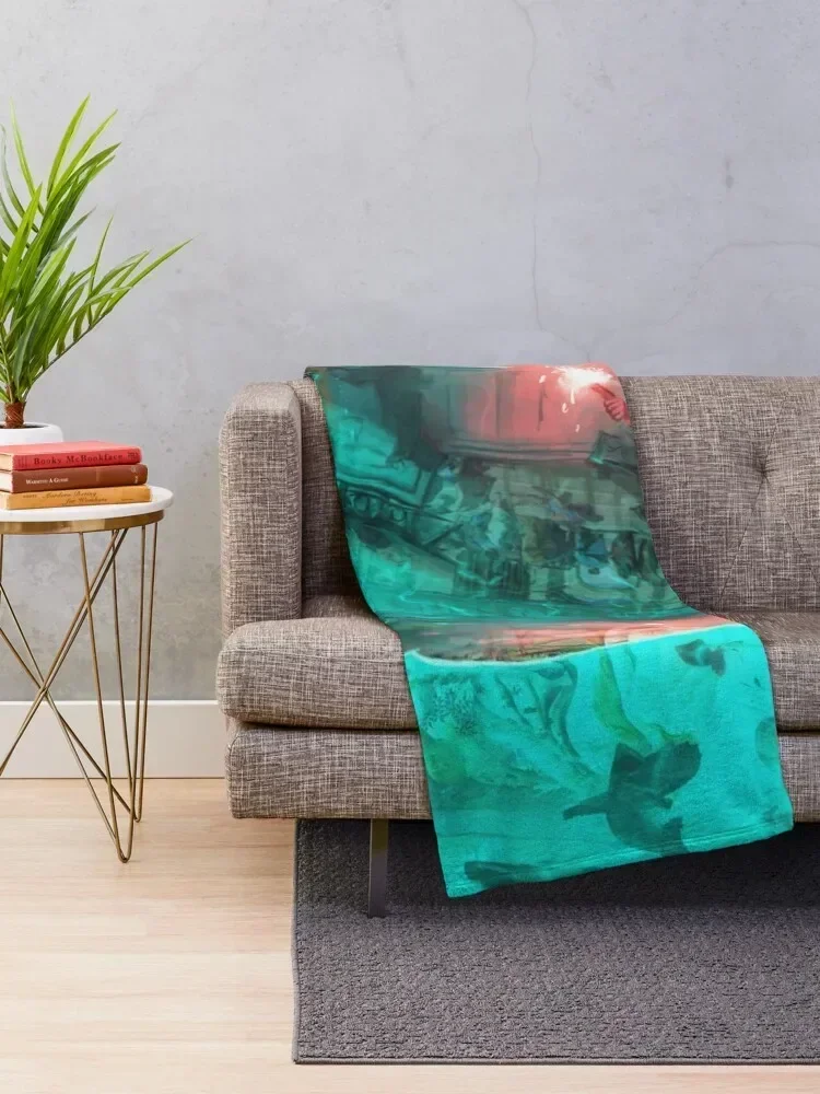 Wreck of the Maria Doria - Tomb Raider 2 - Lara Croft Art by Eliott Cha'coco Throw Blanket Weighted Designers Blankets