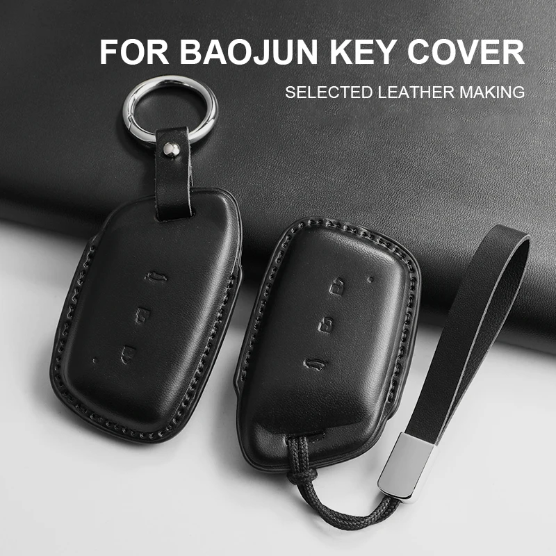 

Pu Leather Car Key Case Cover For BaoJun RS3 RC5 RC6 Clip RM5 Special RS5 Vehicle RS7 Shell Valli Women E300/200Kiwi Accessories