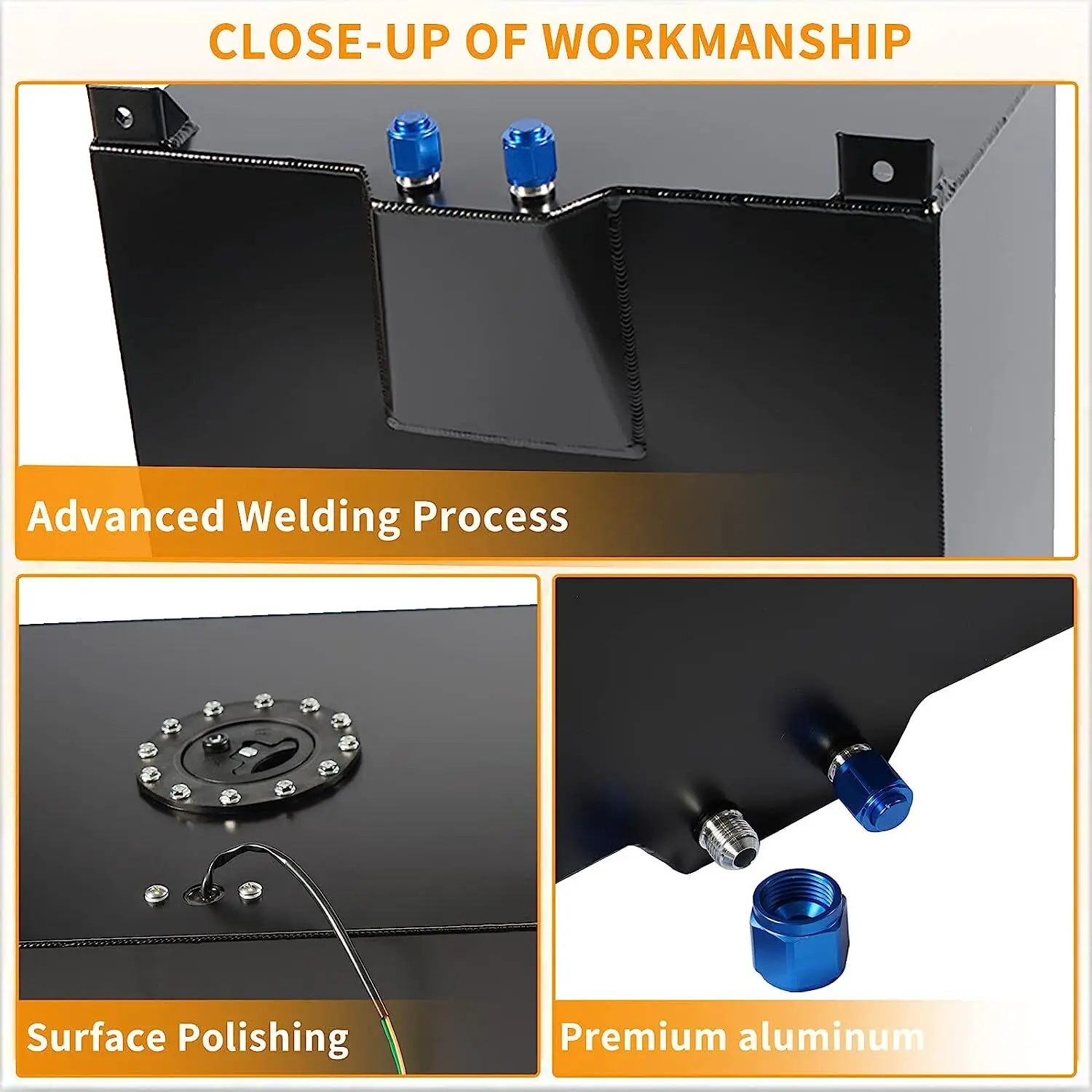 خزان خلية الوقود العالمي للسباق/الانجراف من الألومنيوم سعة 20 جالون + مرسل المستوى OC-1018
