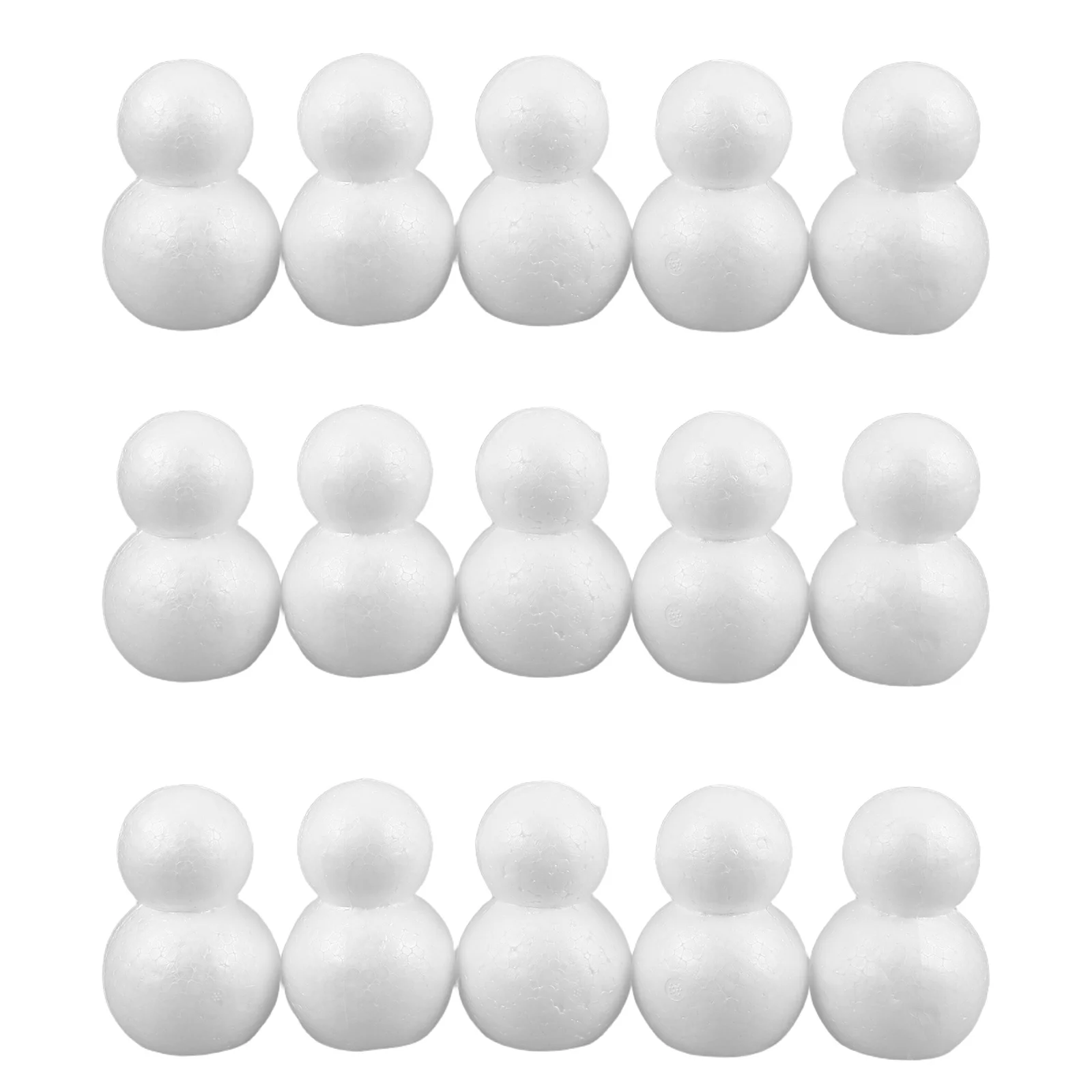

15Pcs White Polystyrene Snowman Forms 9.5cm DIY Craft Project for Christmas Decoration Painting Centerpiece Holiday Craft