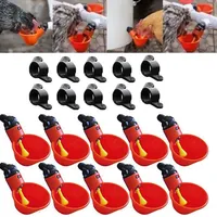 10Pcs Feed Automatic Bird Coop Poultry Chicken Fowl Drinker Water Drinking Cups Drinker Cups Hanging Chicken Farm Tool