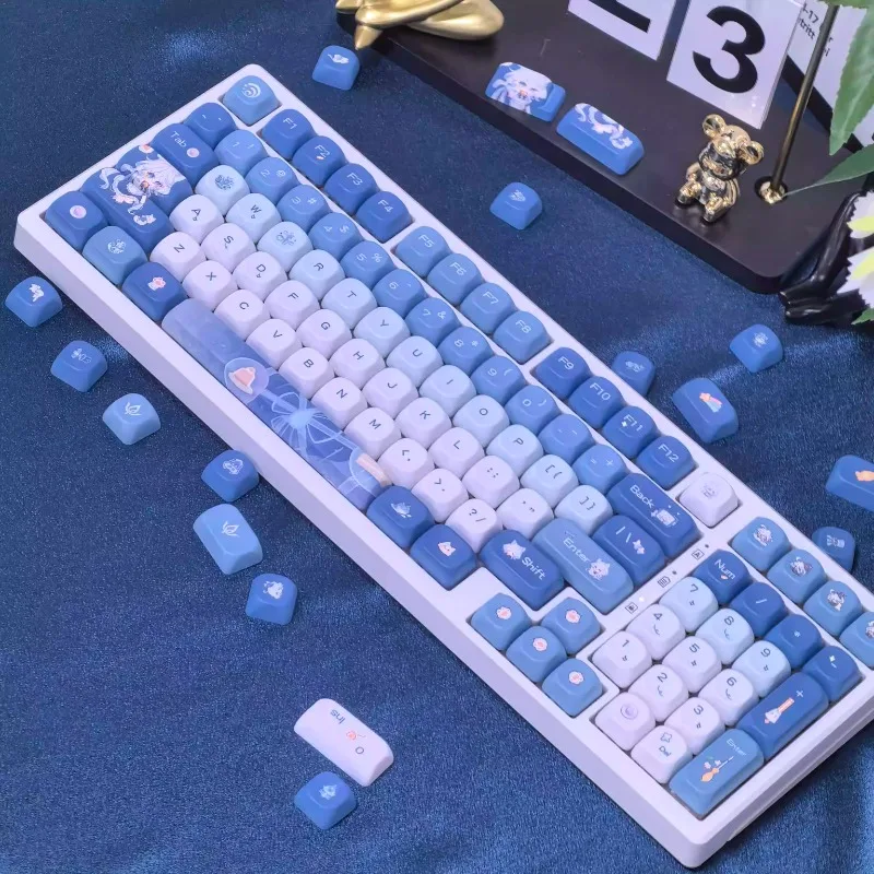 

Mifuny Genshin Impact Funina Mechanical Keycap Custom Blue Animation Personality Funy MOA, PBT Hot Sublimation Keycap for Gamer