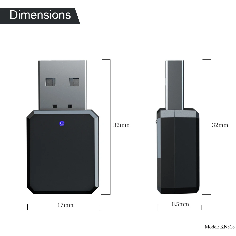 Wireless AUX Stereo Audio USB Receiver Bluetooth-Compatible 5.0 Car Kit Adapter for Car Radio Mp3 Pc Handsfree Calling