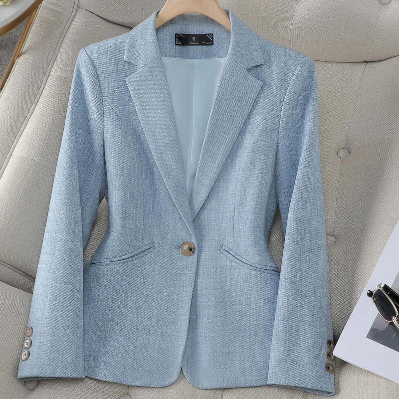 

ZJYT Korean Fashion OL Work Blazers for Women 2024 Spring Elegant One Button Formal Business Chic Plus Size Jacket Coat Veste