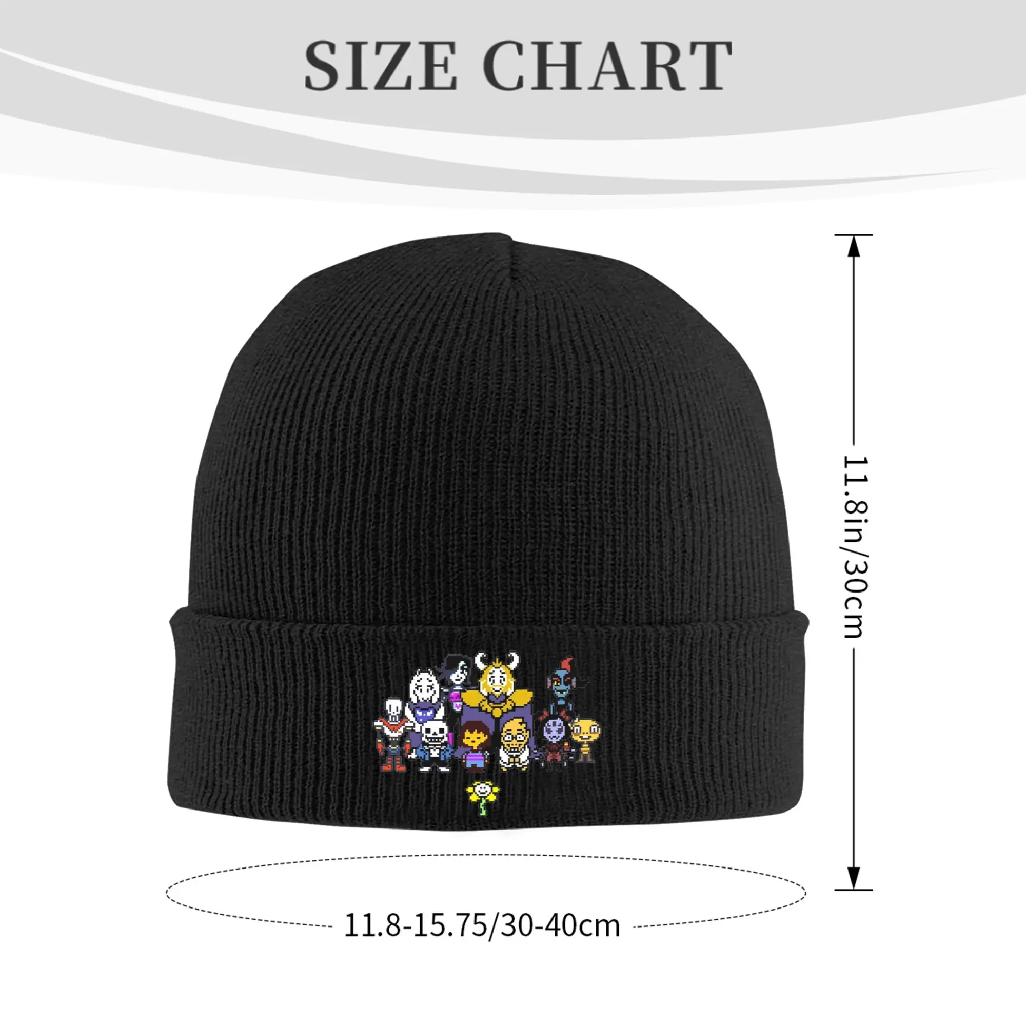 Undertales Video Game Hats Autumn Winter Skullies Beanies Street Sans Papyrus Flowey Caps Unisex Acrylic Bonnet,