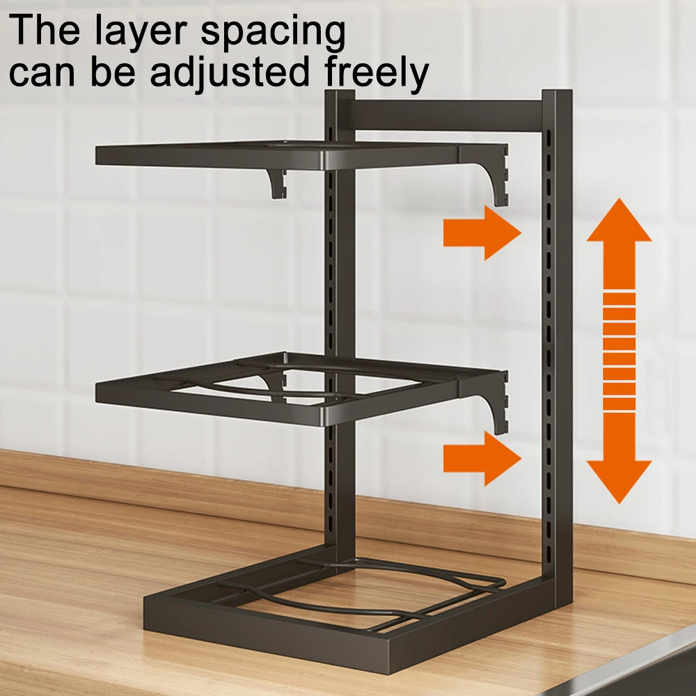 Kitchen Sink Storage Rack Multi-Layer Cooker Storage Rack For Home Stovetop Cabinets Adjustable Pot Rack