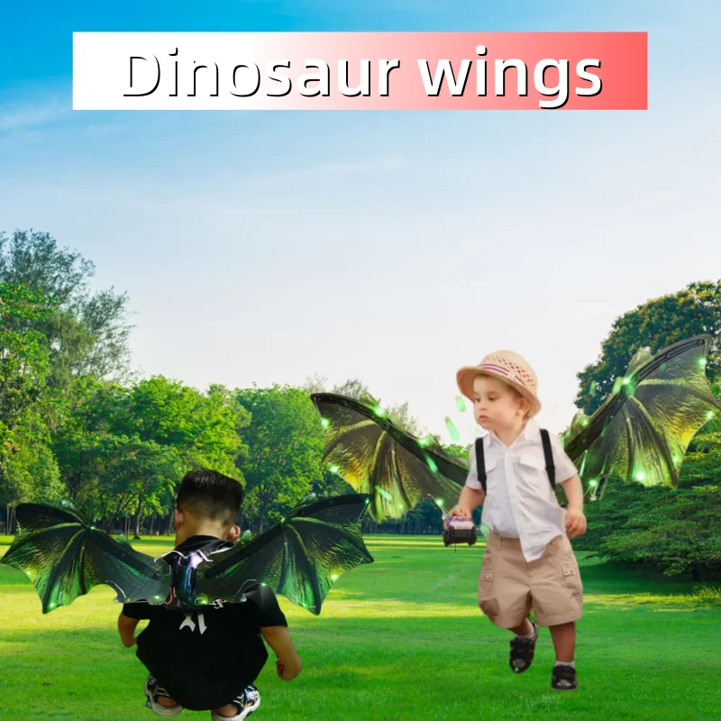 

Halloween Dino Dress-Up Costumes Dinosaur Toys Electric Dragon Wings Toys for Boys Kids Dinosaur Wings with LED Light & Music