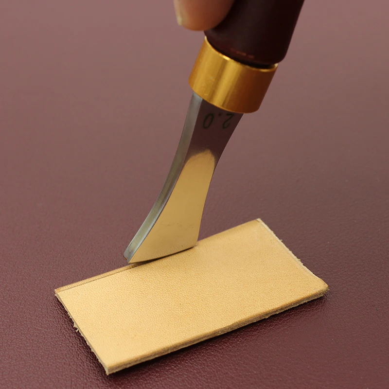Leather Edge Creaser Arch Pressure Embedding Thread Edge Sector Crimping Scalloped Crimper Wood Leather Press Mashine Craft Tool