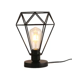 Nordic Art Table Lamp Birdcage Shape Iron Desk Lamp Living Room Bedroom Cafe Decor Bedside Black Indoor Table Light