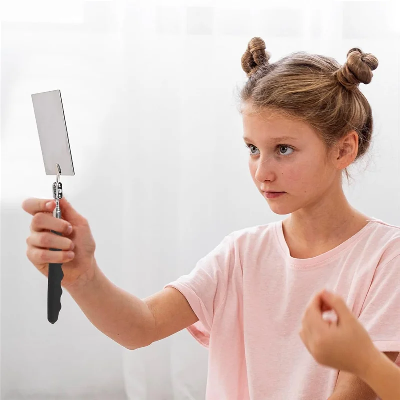 Teleskop-Inspektionsspiegel, mechanisches Spiegelinspektionswerkzeug zum Überprüfen von Fahrzeugen, Autos und Wimpern