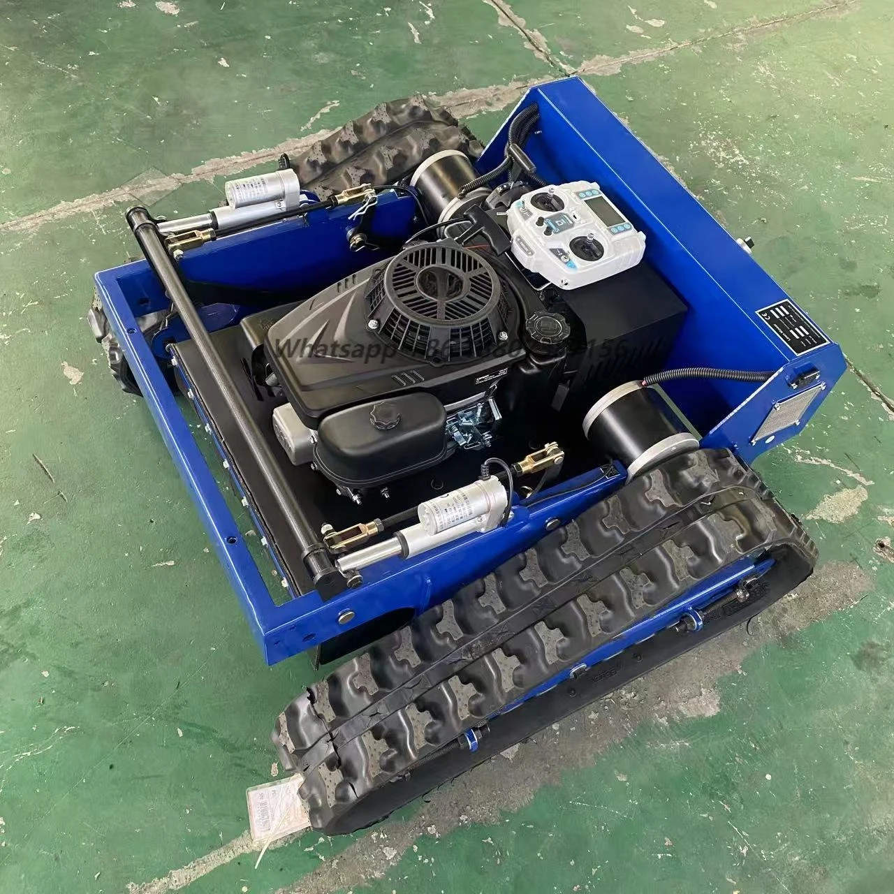 Industrial Grade Mini Electric Lawn Mower with Remote Control New Design Mini Tracked Mower for Sale