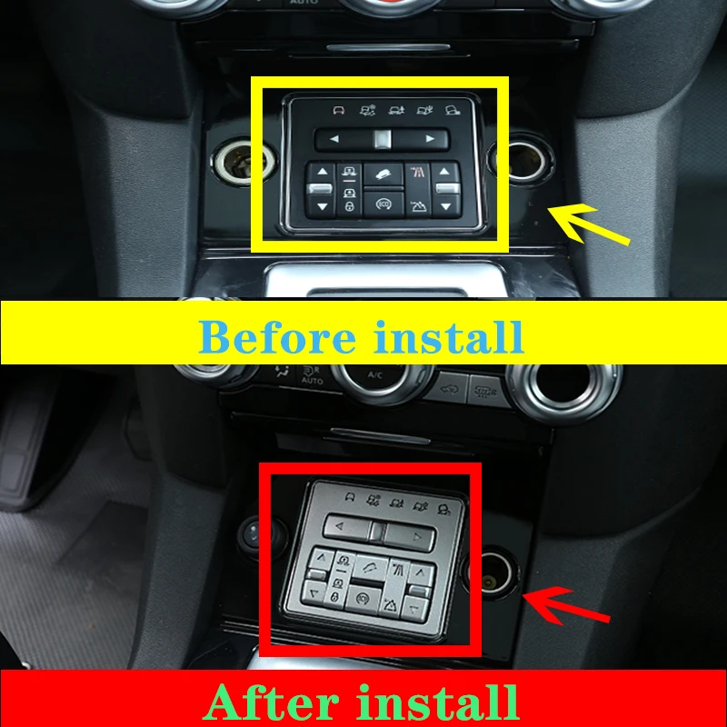 Car Accessories Interior Terrain Mode Button Sticker For Land Rover Discovery 4 2014-2016 Aluminum Alloy Bright Silver 11 Pcs