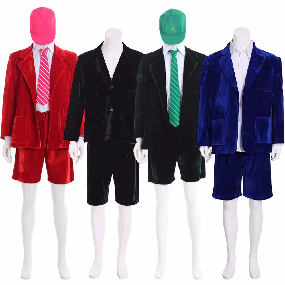 Rock Band Angus Cosplay Junge Schuluniform Herren Samt-Mantel Kurze Hose Anzug Halloween Superstar Bühnenshow Kostüm
