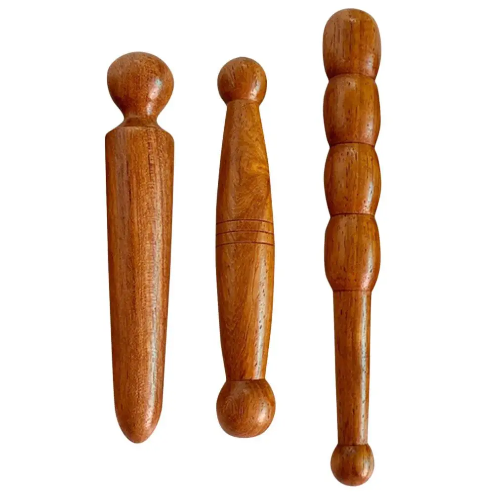 

3pcs Foot Stick Acupressure Wood Smooth Wood Massage Tools Retro Shape Handheld Meridian Tools Body Relief Pain