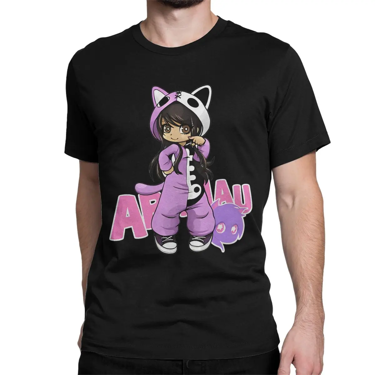 Kawaii Aphmau Cat T Shirts Men Women Cotton Hipster T-Shirts O Neck Cartoon Anime Tees Short Sleeve Tops Graphic Printed