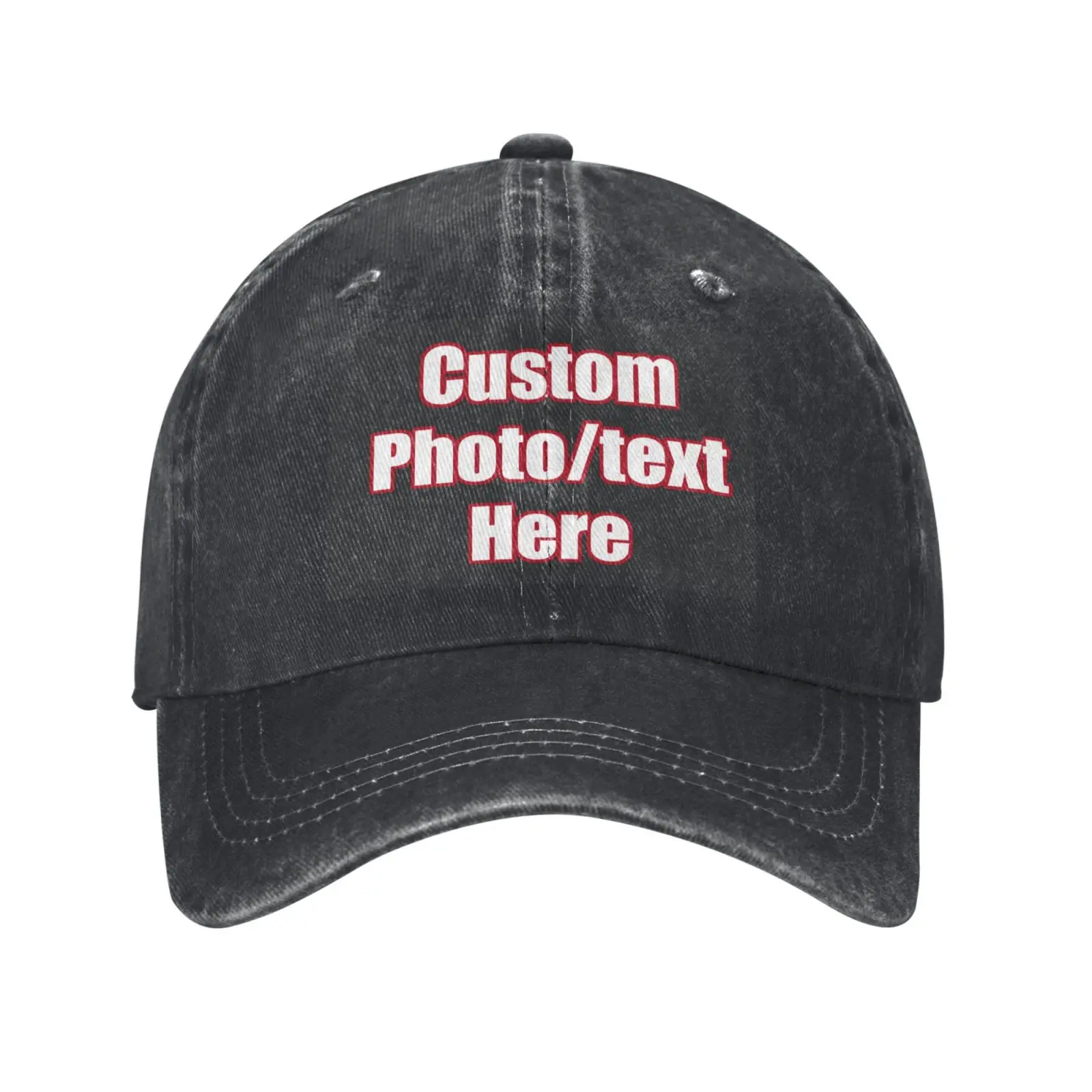 Custom Washed Denim Baseball Cap Unisex Adult Travel Hats Vintage Style Adjustable Cap for Parties Trips Gift