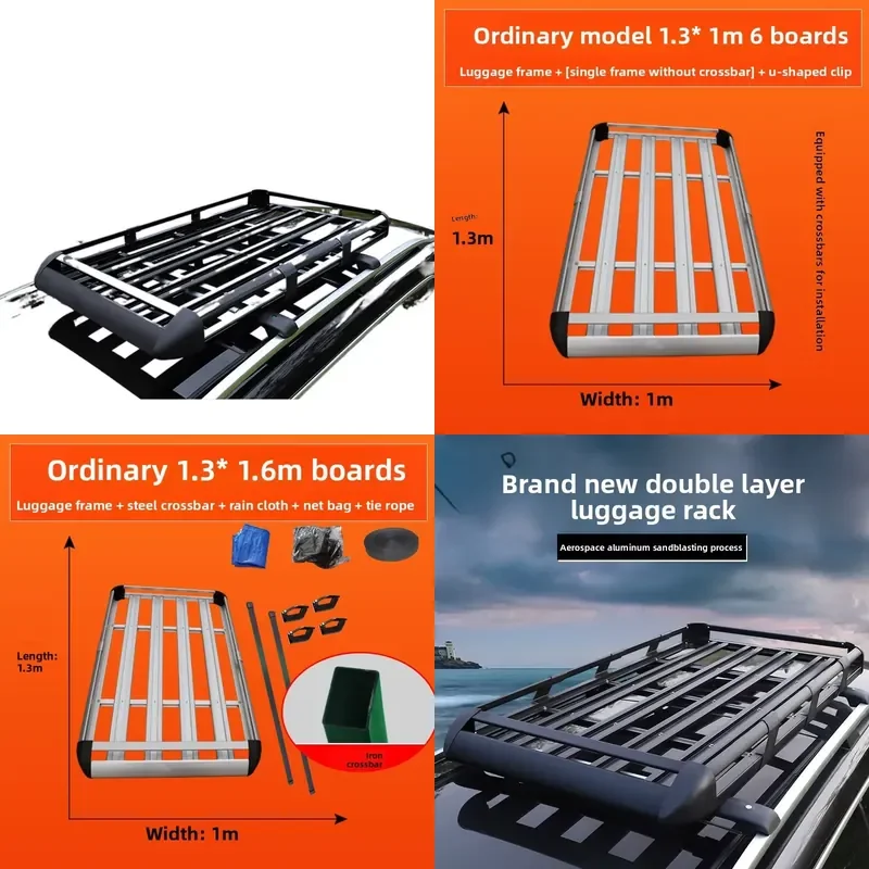 Universal Aluminum Alloy Roof Rack for Off Road SUV Easy Installation Heavy Duty Load Bearing 61kg to 70kg Car Top Luggage