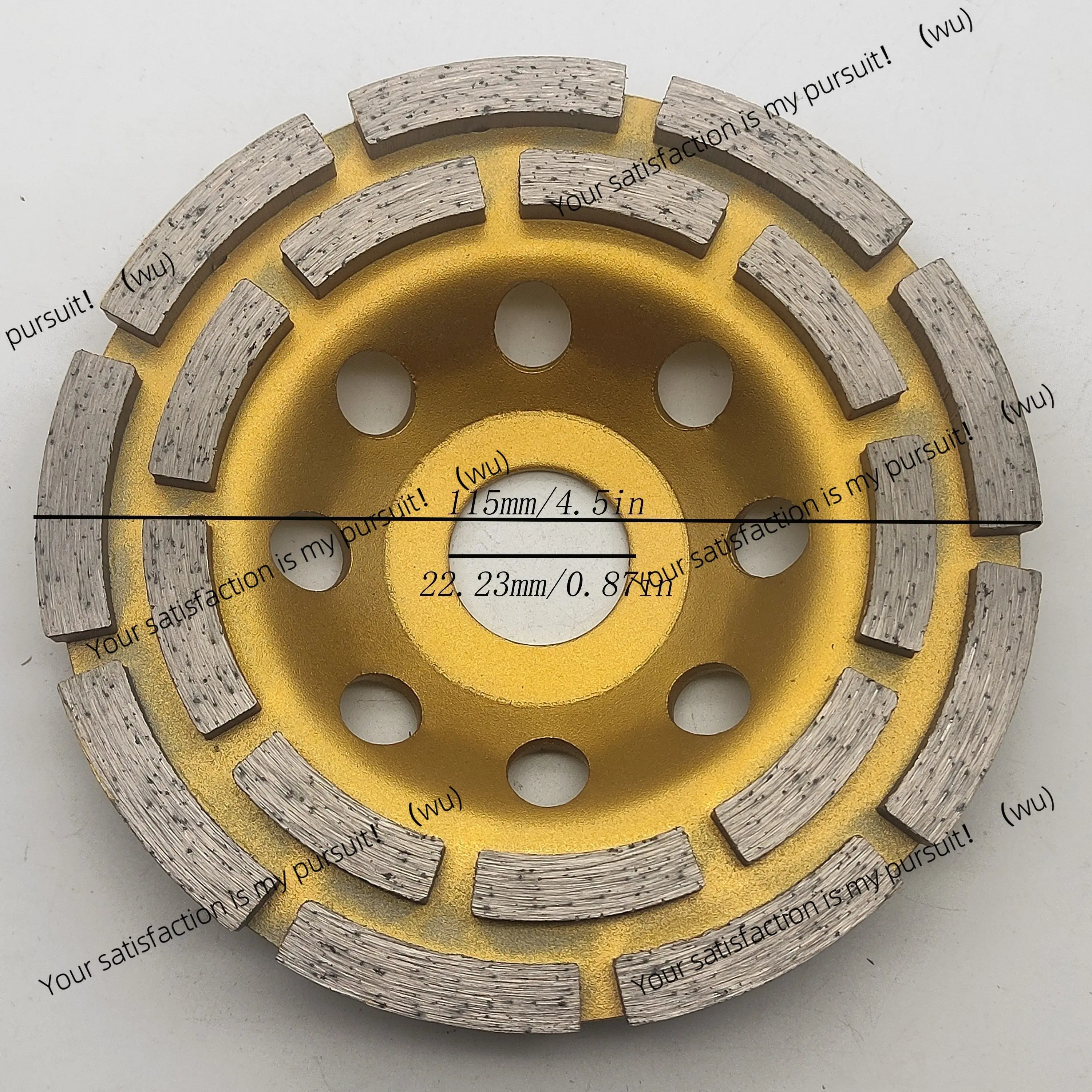 Double row diamond concrete grinding wheel 4.5 inch, suitable for polishing and cleaning stone, concrete surface, marble, rock