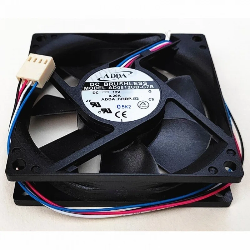 

S+ AD0812UB-C7B 80mm PWM Fan New for ADDA 8020 8CM Fan Dual Ball 4-wire Speed