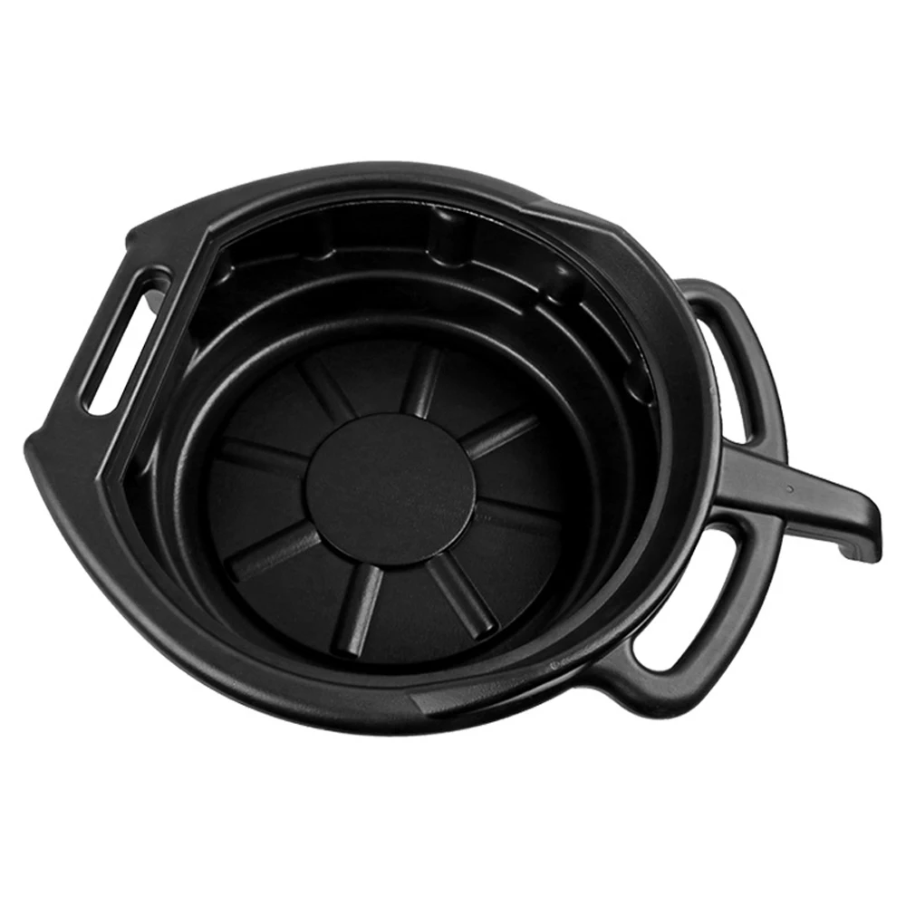 

Oil Drain Pan Waste Engine Oil Collector Oil Drip Tray with 3 Handles 10L 15L Black PE Car Maintenance Repairing Oil Collect
