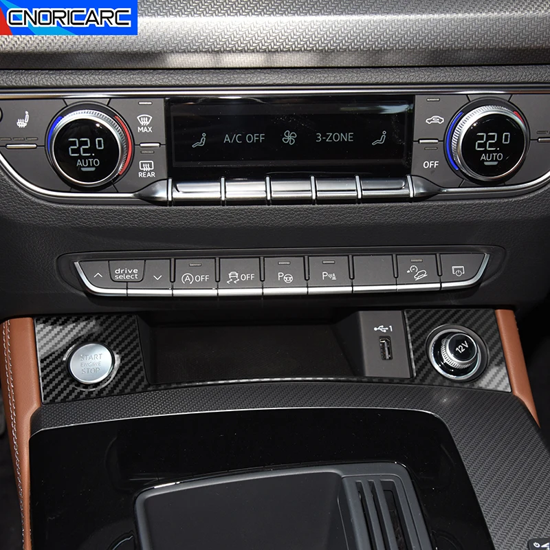 

Автомобиль для Audi Q5 FY 2018-2022 с левым рулем, прикури с блестками, украшение из углеродного волокна, аксессуары для интерьера из нержавеющей стали